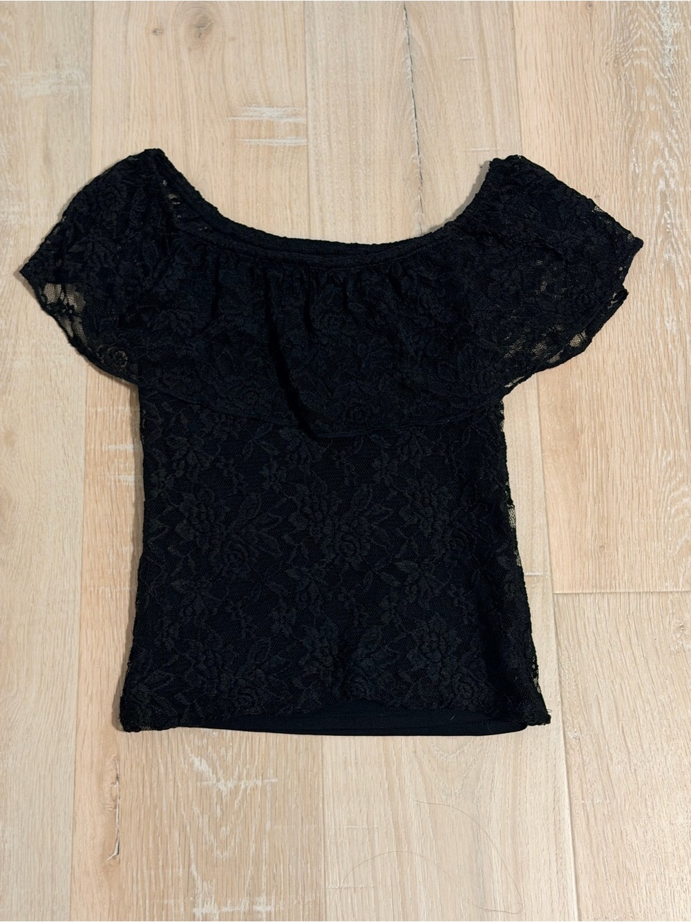 Hollister Dark Blue Lace Off-the-Shoulder Top Size Small - NEW NWT